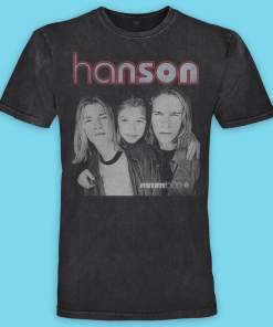 90’s Hanson Mmm Bop Poster T-shirt – Retro Tees Adult Top – Unisex Women’s Men’s
