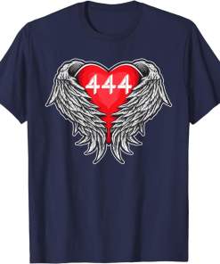 Angel Number 444 With Heart And Wings Of Angel Shirt