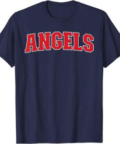 Angels California Souvenir Trip College Style Red Text Shirt