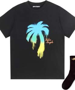 Big V Cotton Shirt, Hip Hop Rap Palm Tree Trendy Angels Shirt