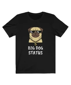 Cartoon Dog with glasses Unisex Short Sleeve Tee, Rapper Dog With Dollar sign Chain T-shirt