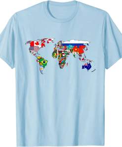Countries flags girls, World maps kids, world maps boys. T-Shirt