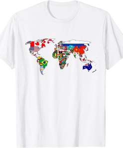 Countries flags girls, World maps kids, world maps boys. T-Shirt