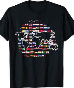 Country Flags World Map Traveling International World Flags Shirt