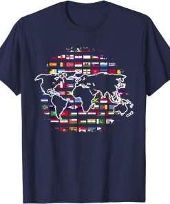 Country Flags World Map Traveling International World Flags Shirt