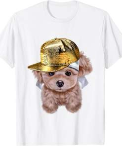 Cream Poodle Puppy as Rapper, Hip Hop Dog Shirt
