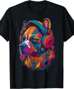 Dog as rapper, wearing headphones T-Shirt