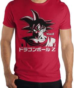 Dragon Ball Z Goku Kanji Mens Red Graphic Tee Shirt