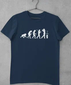 Evolution Of Golf T Shirt From Ape Through Prehistoric Man to Driving Golf Player