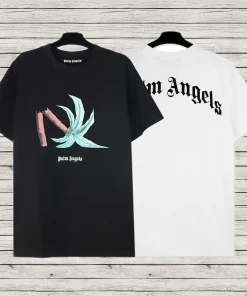 Fashion Brand Palm Angels Shirt, Decapitated Bear Oversized Unisex Short Sleeves, Cotton Palm Angels Tee PA040Y