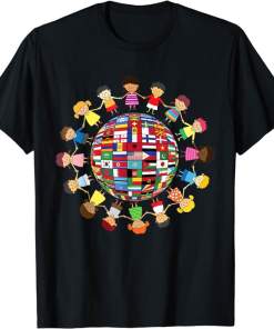 Flags of the World Cultural, Diversity Kids around the Globe Shirt
