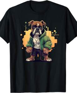Funny Dog Boxer Rapper Hip Hop R&B Rap Shirt