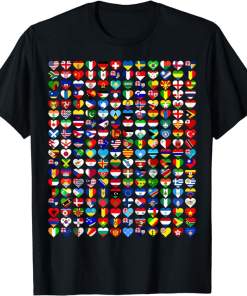 Heart Flags of the Countries of the World Flags Unity Day Shirt
