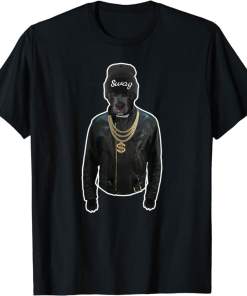 Hip Hop Dog Swag Black Pit Bull Rapper Shirt