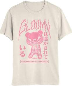 Isaac Morris Limited Gloomy Bear Pink Skeleton Mens and Womens Short Sleeve Shirt