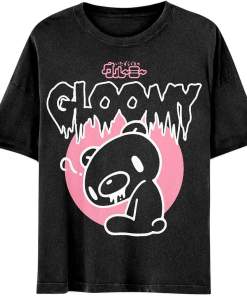 Isaac Morris Limited Gloomy Bear Spooky Moon Men’s and Women’s Short Sleeve Shirt
