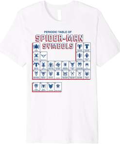 Marvel Spider-Man Periodic Table Of Spider-Man Symbols Premium Shirt
