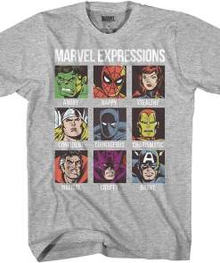 marvel avengers expressions moods adult mens shirt (1)