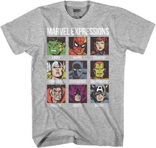 Marvel Avengers Expressions Moods Adult Men’s Shirt