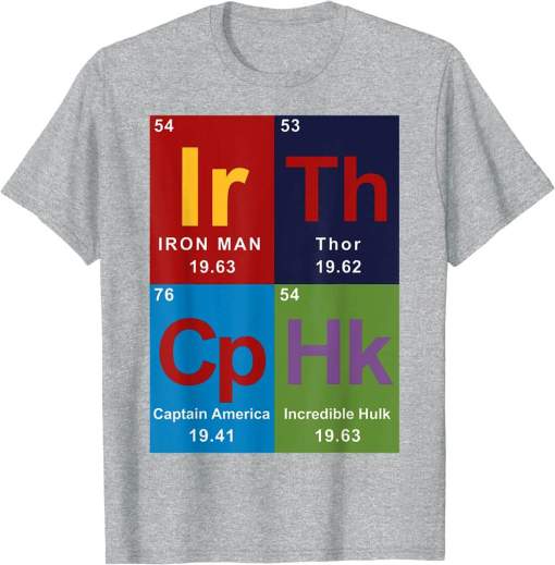 Marvel Avengers Periodic Table Elements Graphic Shirt