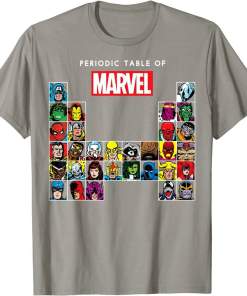 marvel periodic table of heroes villains retro shirt (3)