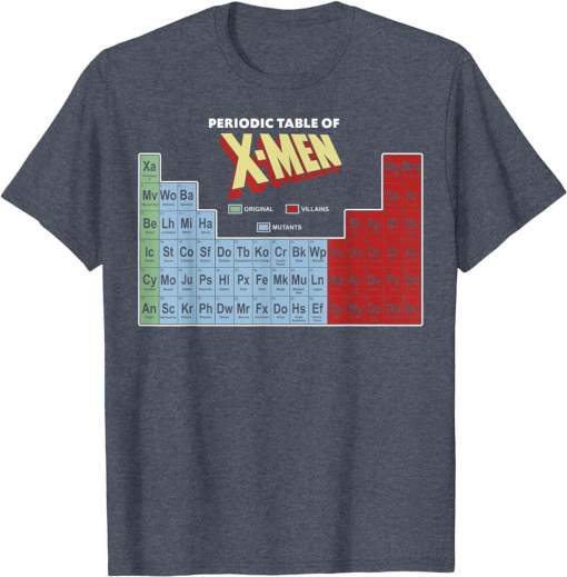 Marvel Periodic Table Of X-Men Elements Colorful Shirt