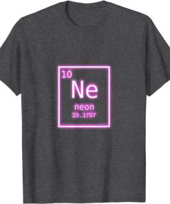 Neon Element Purple Periodic Table Chemistry Nerd Science Shirt