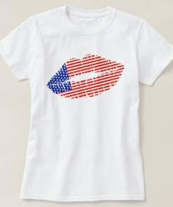 Patriotic Lips USA Kiss Womens Shirt
