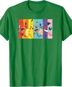 Pokémon Group Shot Poke Portrait Rainbow Shirt