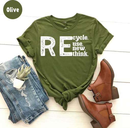 Recycle Reuse Renew Rethink T-Shirt, Crisis Environmental Activism