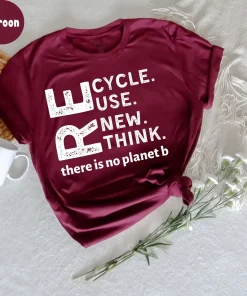 recycle reuse renew rethink t shirt there is no planet b (4)