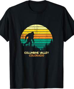 Retro Columbine Valley, Colorado Bigfoot Souvenir Shirt
