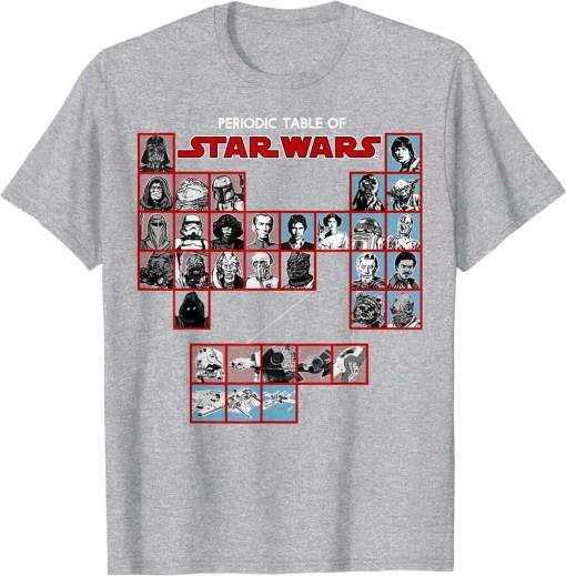 Star Wars Periodic Table Of Characters Group Shot T-Shirt