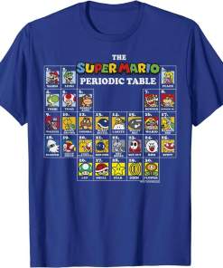 super mario periodic table of characters graphic shirt (2)