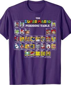 super mario periodic table of characters graphic shirt (3)