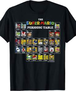 super mario periodic table of characters graphic shirt (4)