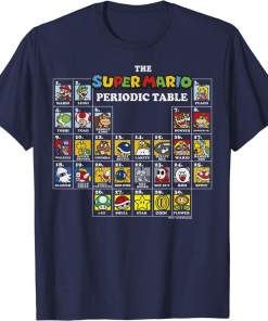 super mario periodic table of characters graphic shirt (5)
