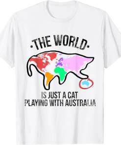The World Is A Cat Playing With Australia Short Sleeve shirt